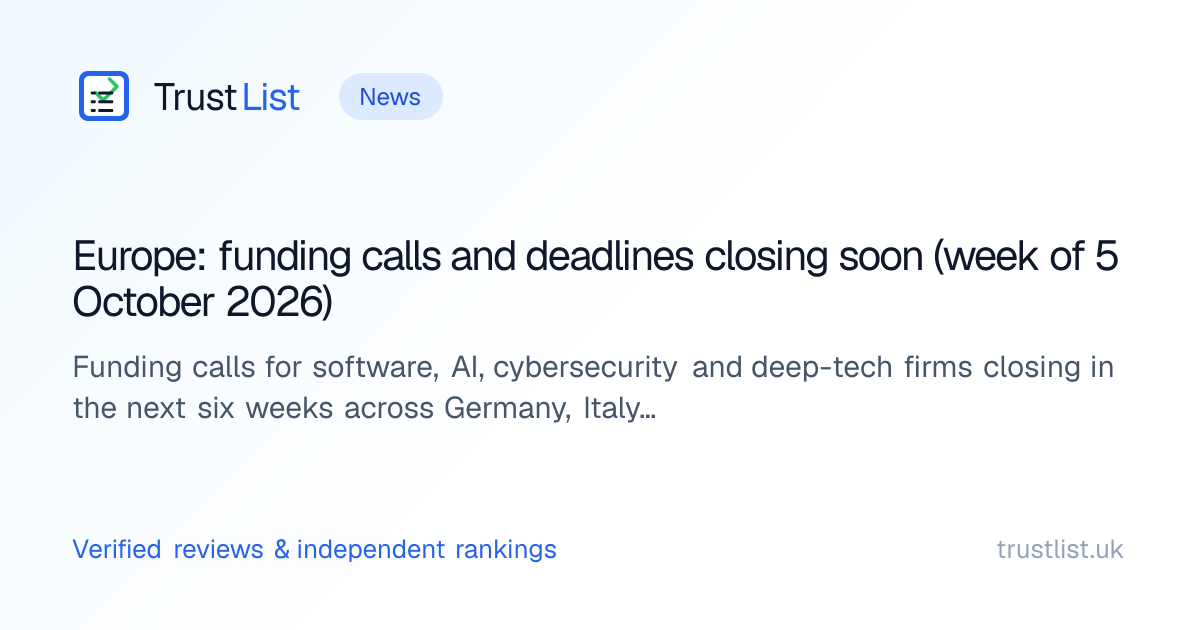 Europe: funding calls and deadlines closing soon (week of 5 October ...