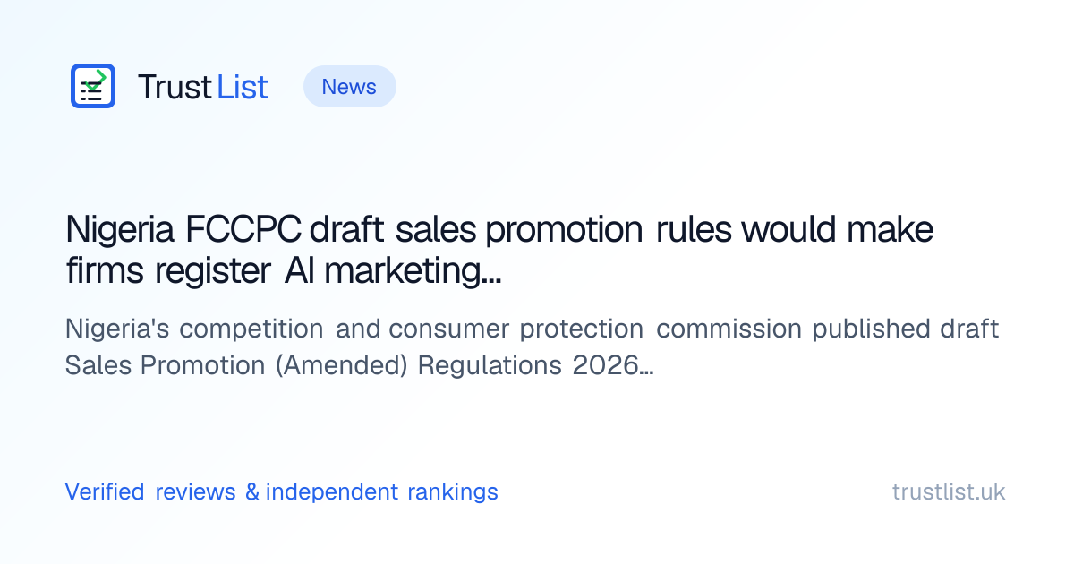 Nigeria FCCPC draft sales promotion rules would make firms register AI ...