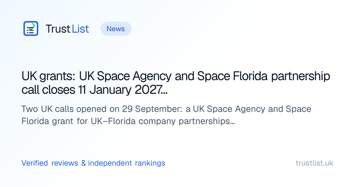 UK grants: UK Space Agency and Space Florida partnership call closes 11 ...